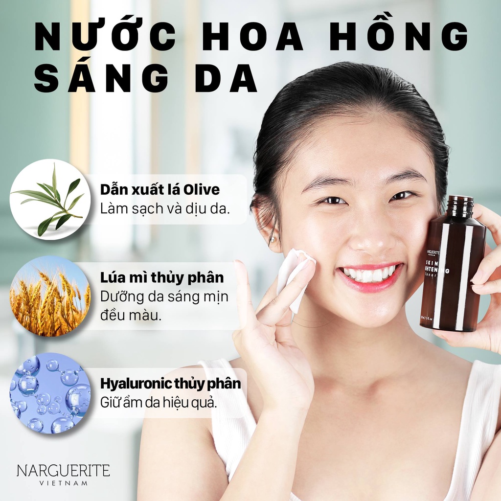 NƯỚC HOA HỒNG SÁNG DA SKIN BRIGHTENING TONER NARGUERITE (150ML)