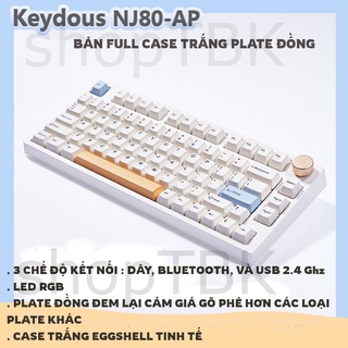 phím cơ nj80 ap 2022 đã pre lubed, lót sẵn foam, 3 modes kết nối