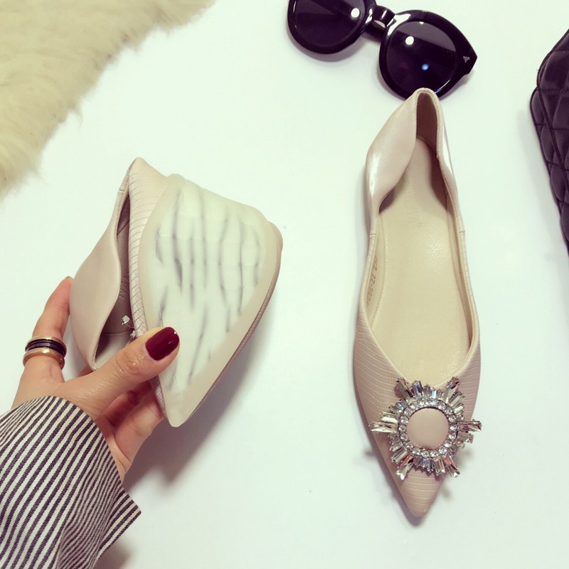 Giày Búp Bê Da Mềm Đế Bằng Đính Khóa Tròn Thời Trang Mùa Hè Cho Nữ | BigBuy360 - bigbuy360.vn