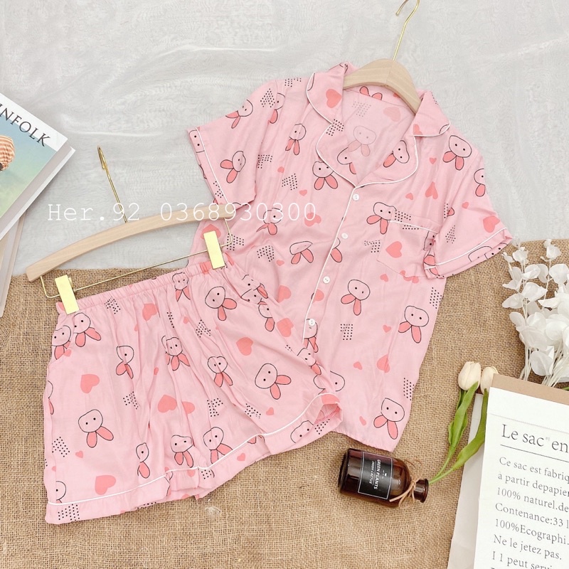 Đồ ngủ pijama hoạ tiết dễ thương mặc nhà siêu mát