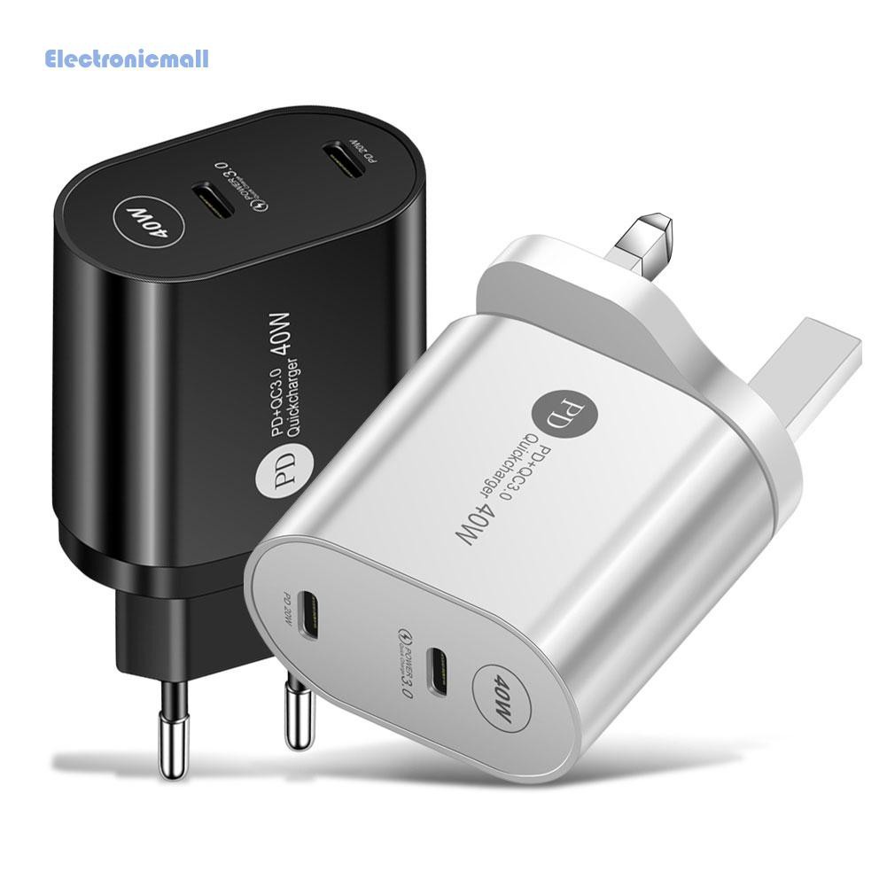 Củ Sạc Nhanh 2 Cổng Usb 40w Cho Điện Thoại / Máy Tính Bảng