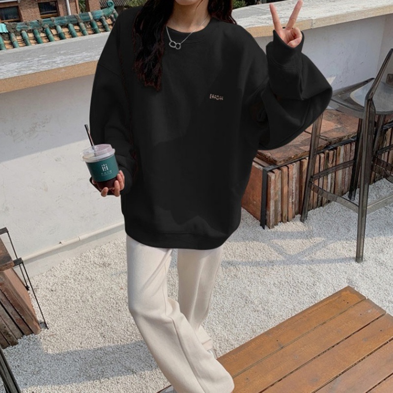 Áo Hoodie Cổ Tròn Dáng Rộng Phong Cách Hàn Quốc Thời Trang Mùa Thu 2021 Cho Nữ | BigBuy360 - bigbuy360.vn