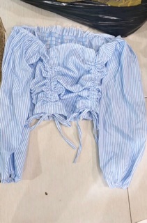 Áo croptop sọc - ảnh thật