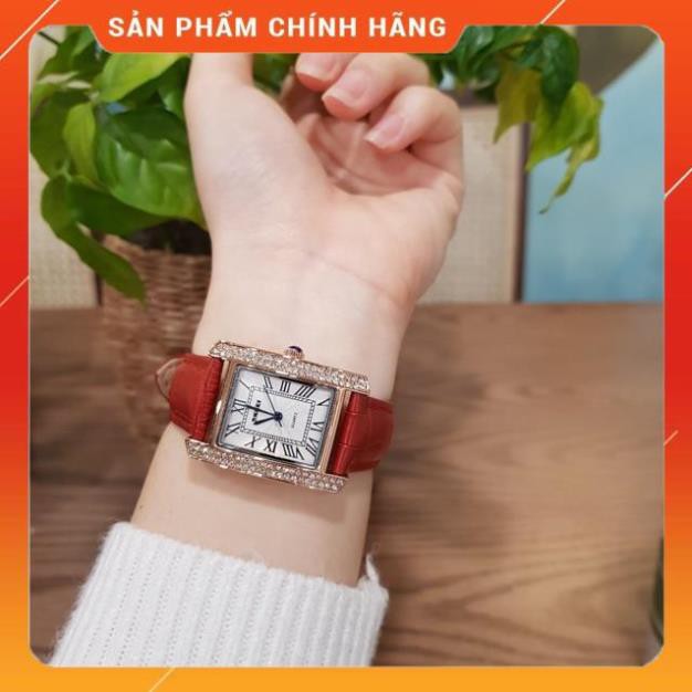 Hot!!! Đồng hồ nữ dây da SKMEI quyến rũ đồng hồ nữ mặt vuông đính đá dây da chính hãng chống nước Tony Watch 68 giá re