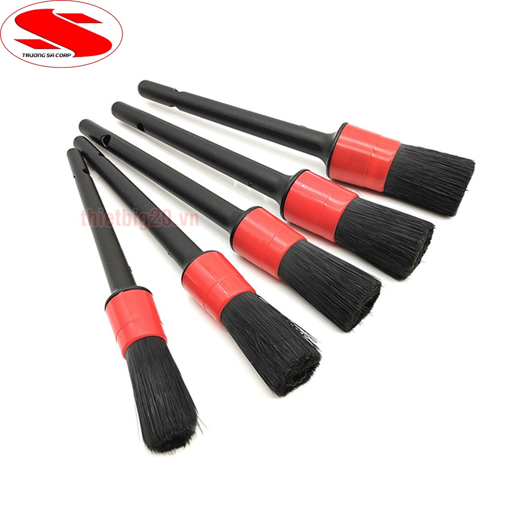 Bộ 5 cọ tròn rửa xe , chổi vệ sinh nội thất ô tô đa năng GRX18