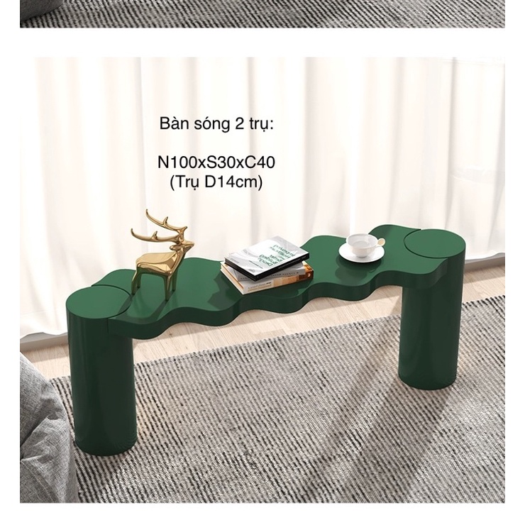Bàn sóng 2 trụ 100x40x30 #cowodecor