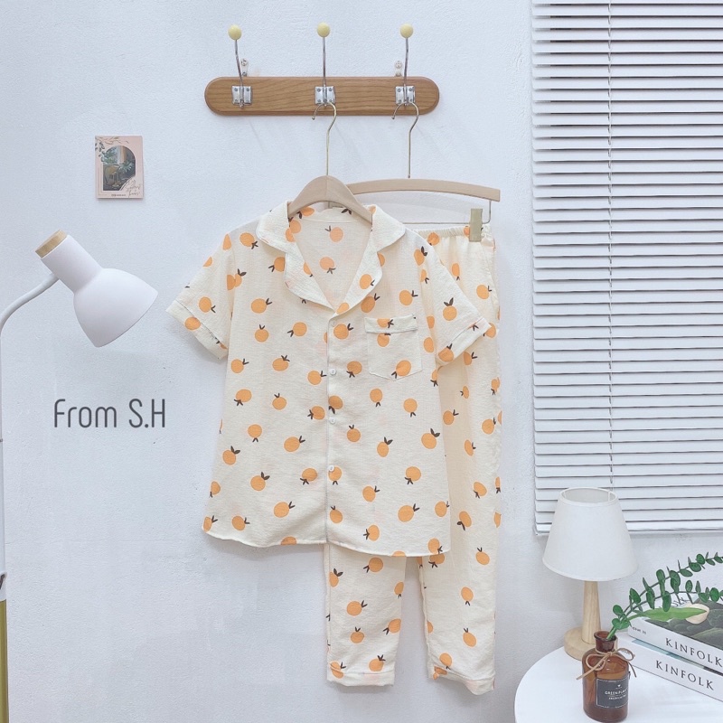 Set ngủ pyjama  chất đũi xốp hoạt hình dễ thương Bộ ngủ pijama cao cấp dài tay