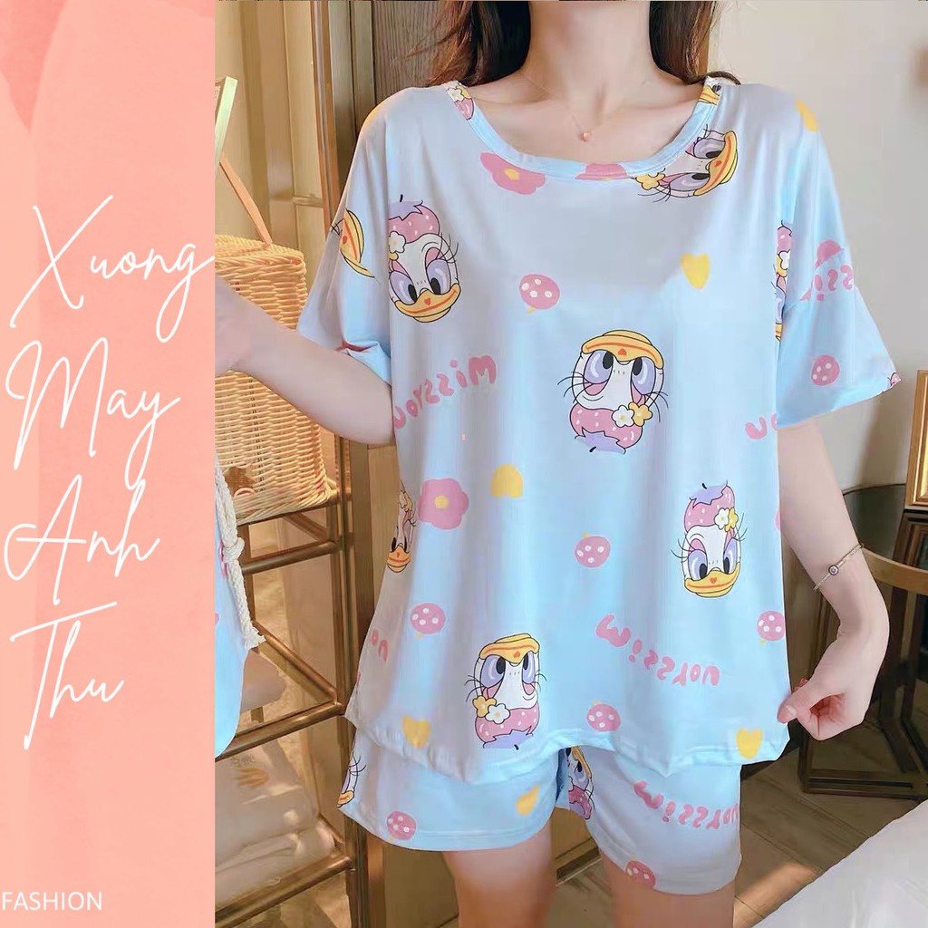 Set cộc tay in hình Zoo nhiều mẫu nữ - Bộ quần short thun, áo phông ngắn icon dễ thương Ulzzang HOT