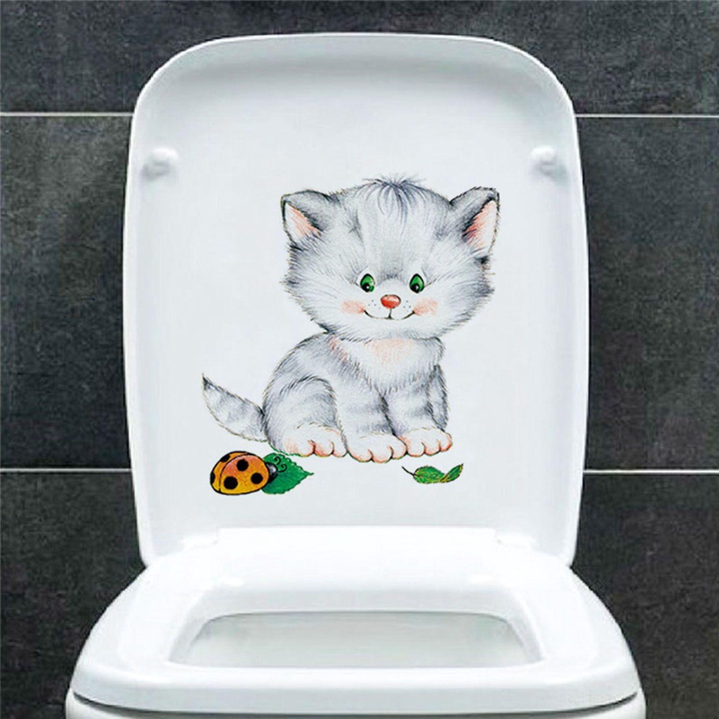 Miếng Dán Tường Trang Trí Phòng Khách Hình Mèo Hoạt Hình Dễ Thương