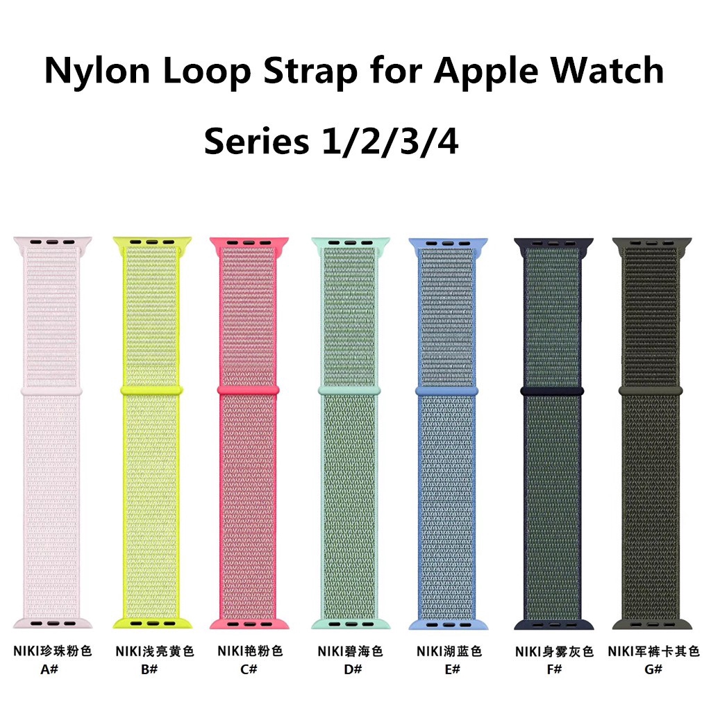 【Apple Watch Strap】 Dây đeo nylon cho đồng hồ thông minh Apple Watch Series 7/ 6 / se / 5 /4 / 3 / 2 / 1 ( 41mm 45mm 38 / 40mm / 42mm / 44mm )