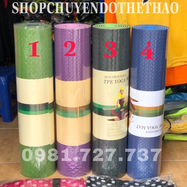 THẢM TẬP YOGA-GYM 2 LỚP CAO CẤP-KÈM TÚI ĐỰNG TIỆN LỢI