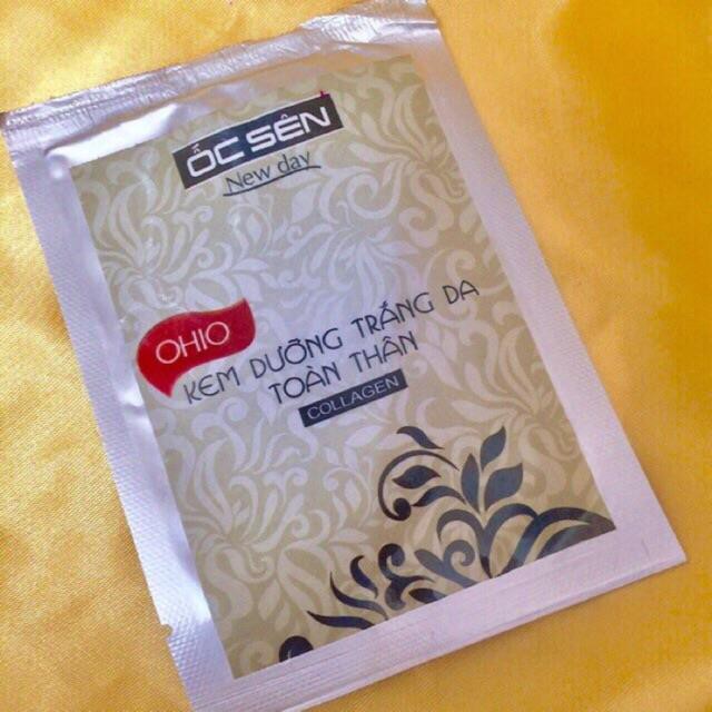 Kem dưỡng trắng body OHIO tinh chất từ nhớt Ốc Sên dạng gói.