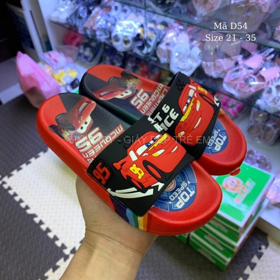 Dép ô tô MCQUEEN bé trai nhựa dẻo cao cấp mang trong nhà quai ngang thời trang nhẹ êm chống trơn trượt cho trẻ em D54