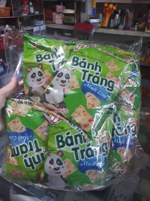 Set 10 gói bánh tráng muối tôm / bánh tráng khô bò