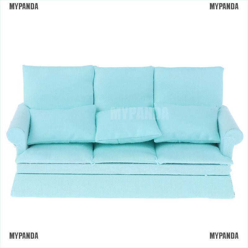 Ghế sofa nhỏ kèm 3 gối trang trí cho nhà búp bê