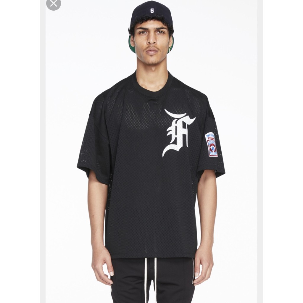 Áo thun ngắn tay oversize Fear Of God big league baseball jersey