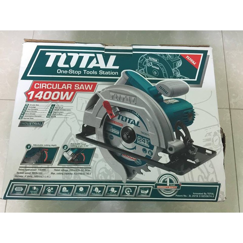 Máy cưa gỗ cầm tay hiệu TOTAL công suất 1400w bảo hành 3 tháng