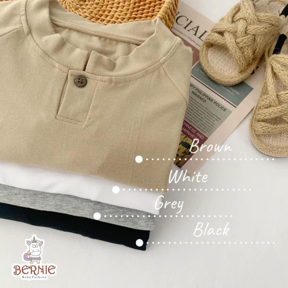 Xả Áo thun dài tay cổ trụ một khuy size đại / áo phông sz đại cho bé trai New