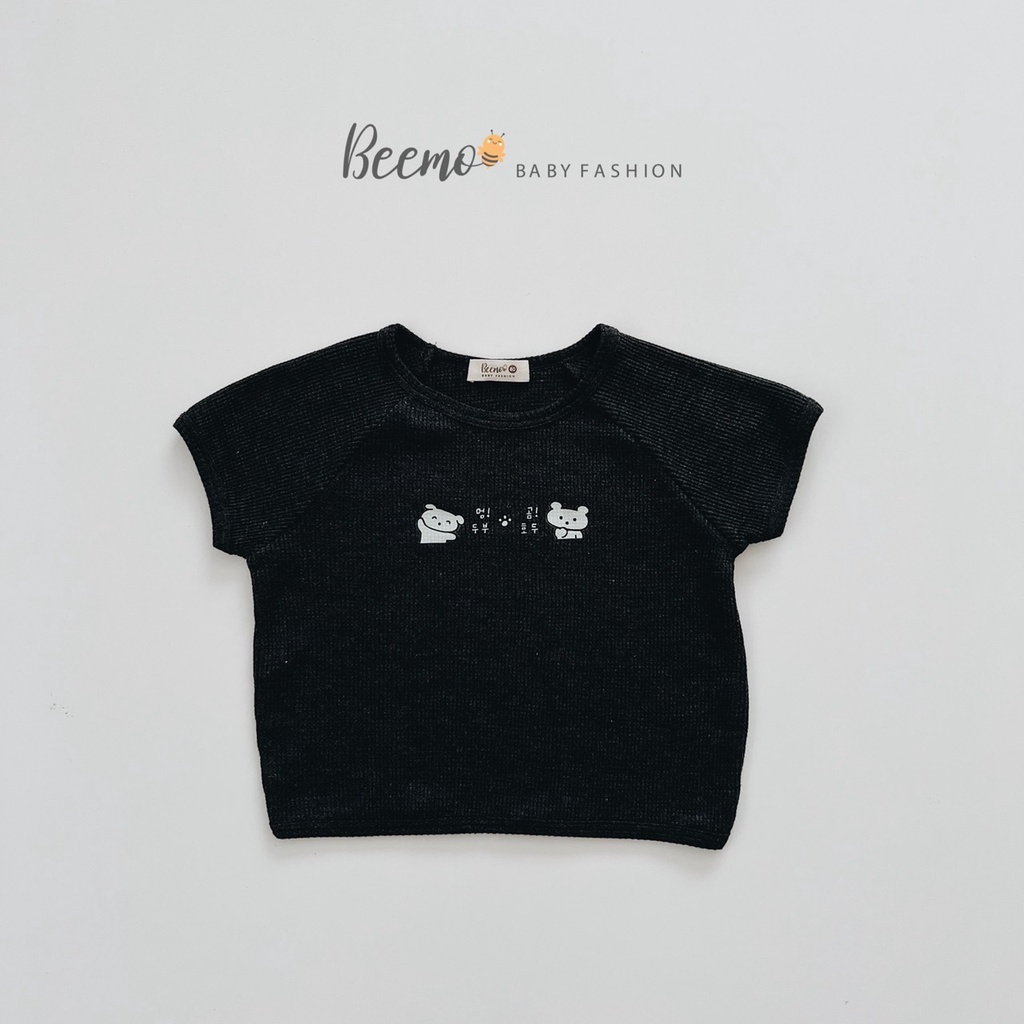 Áo phông cho bé trai gái Beemo, Chất liệu cotton Hàn, may tổ ong thoáng mát, form dáng unisex 4 màu cực xinh B112