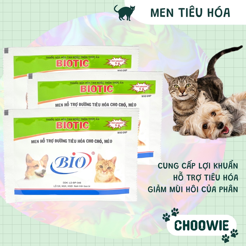 Men tiêu hóa BIOTIC dành cho chó mèo - Gói 5 gram - Choowie Pet Shop