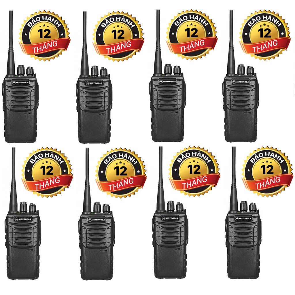Bộ 8 Bộ đàm Motorola chất lượng cao GP728 (Siêu bền bỉ, Bộ đàm xây dựng, Bộ đàm công trường)