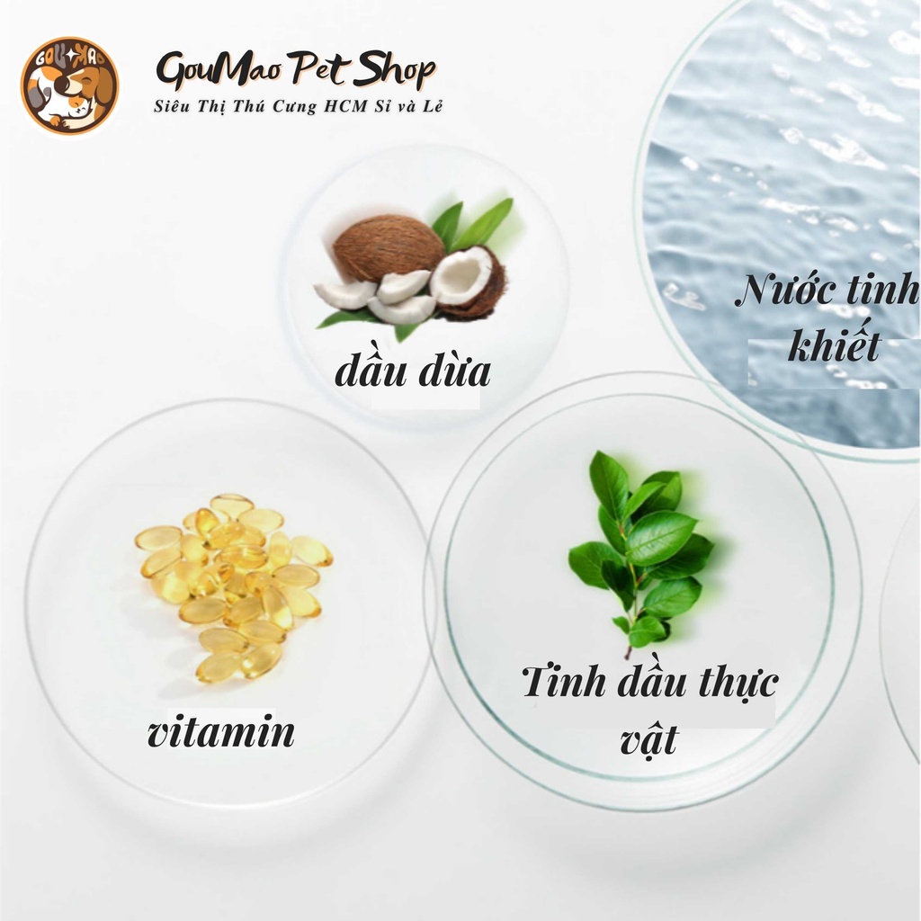 [Chính hãng] BỌT TẮM KHÔ BORAMMY 400ML TINH CHẤT DẦU DỪA LÀM SẠCH NHANH CHO CHÓ MÈO - GOUMAO PET