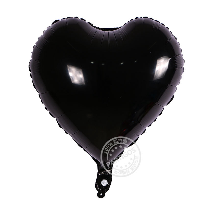 Bong Bóng helium Trái Tim Ngôi Sao Đen Trắng 18 Inch