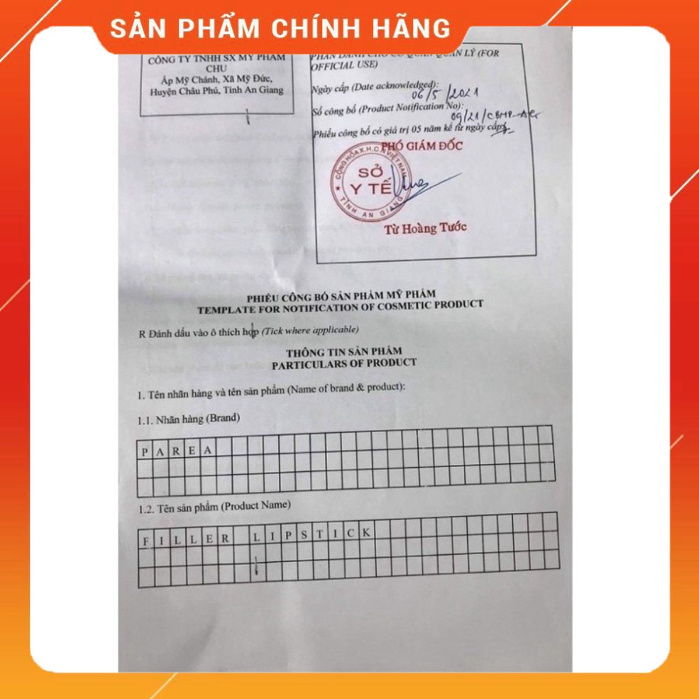 Son Chuối Khử Thâm PAREA Tặng kèm son dưỡng