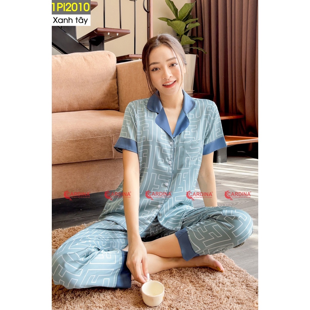 Bộ Pijama Nữ 𝐂𝐀𝐑𝐃𝐈𝐍𝐀 Chất Lụa mềm mại, co giãn nhẹ, yêu chiều làn da, màu sắc xinh yêu, tràn ngập không khí đón xuân
