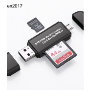 Sale 69% Đầu đọc thẻ chuyển đổi TF OTG giắc cắm USB 3.1 loại C và USB 2.0 , Black Giá gốc 60000đ- 18F58