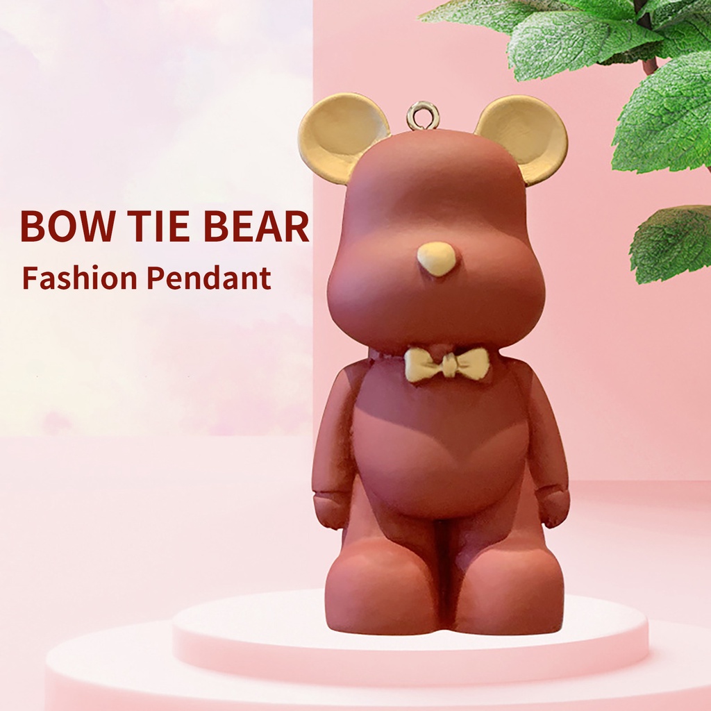 Móc khóa gắn ba lô mini hình gấu hoạt hình không phai màu thân thiện với làn da