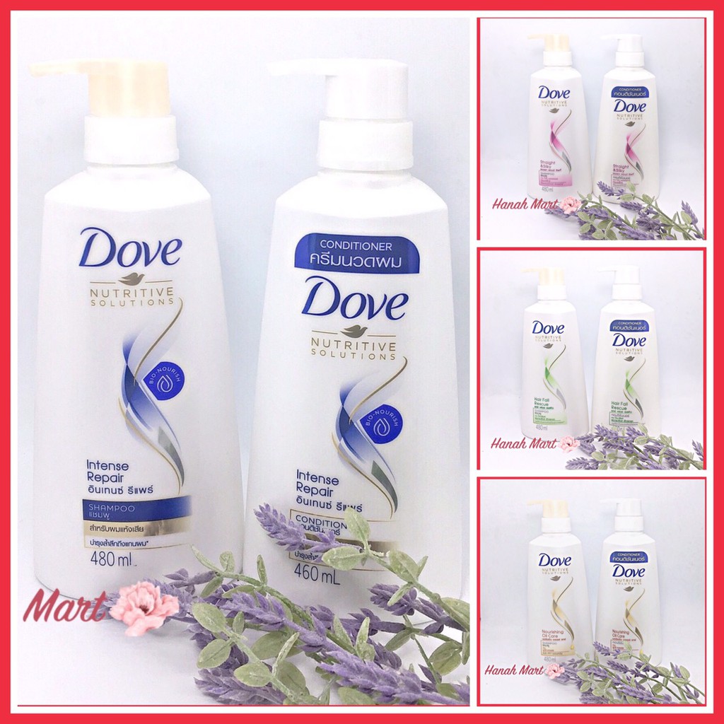 Cặp Dầu gội xả dove mềm mượt Thái Lan (450ml + 450ml)