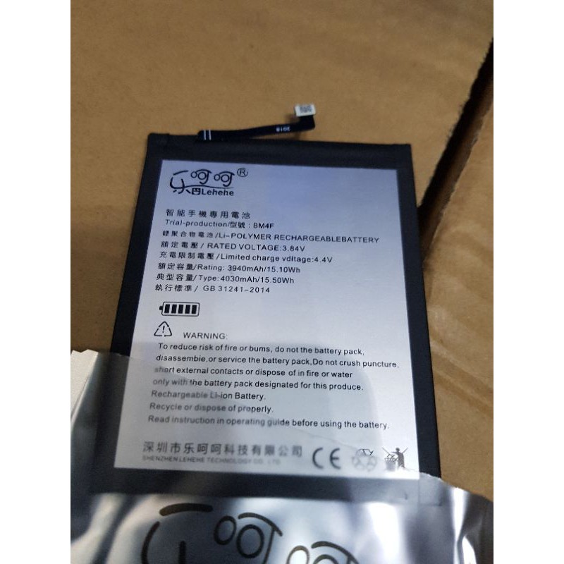 Pin Xiaomi Mi CC9 / Mi A3  / Mi 9 Lite hãng lehehe và Suiqi mã pin bm4f