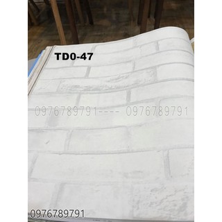 Giấy dán tường 3D  giả gạch mầu trắng ghi ,mầu nâu , mầu đỏ ,dán phòng ngủ,phòng khách,giấy lụa Không keo công nghệ đức