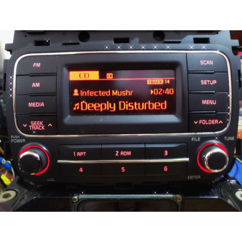 Đầu amply CD radio AUX usb tháo xe KIA K3 K4.