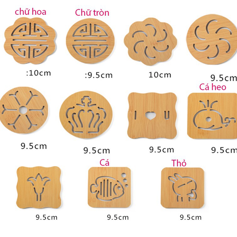 Miếng Lót Nồi Cách Nhiệt Gỗ Ép Hình Ngộ Nghĩnh 2193 Shop Cr7