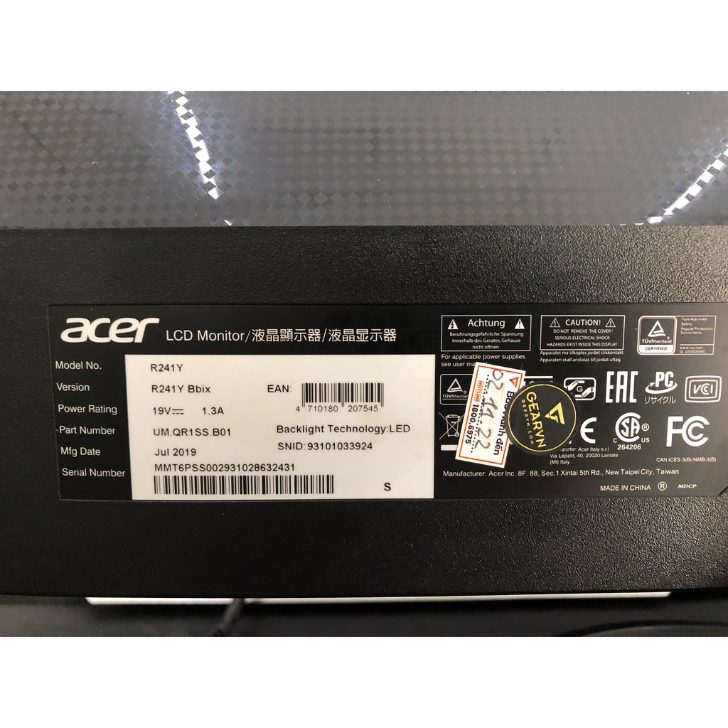 Màn hình Acer R241Y 24inch/ 75hz/ FHD, mỏng, full viền | BigBuy360 - bigbuy360.vn