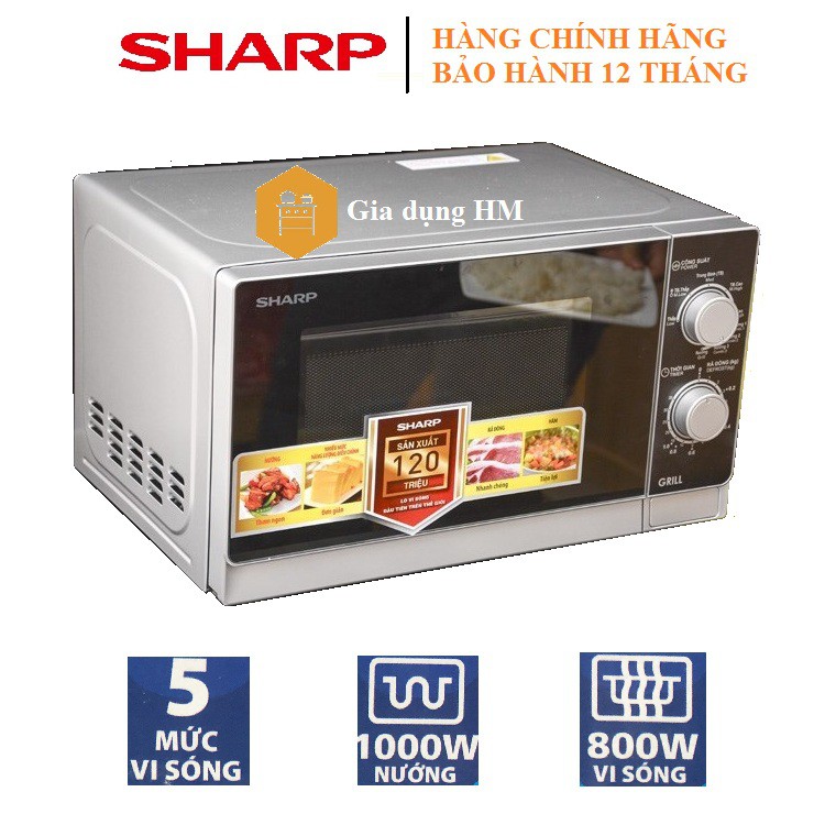 [HÀNG CHÍNH HÃNG] LÒ VI SÓNG CÓ NƯỚNG SHARP R-G222VN-S - CHÍNH HÃNG , ĐA DỤNG , BỀN BỈ