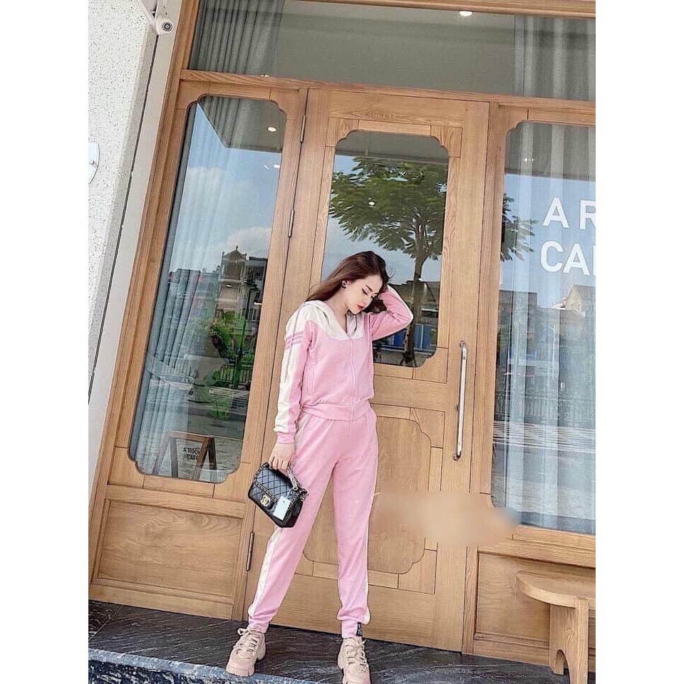 Bộ nỉ nữ ❤️FREESHIP❤️Bộ Nỉ UMI Phối Màu Wang Kéo Khóa | BigBuy360 - bigbuy360.vn