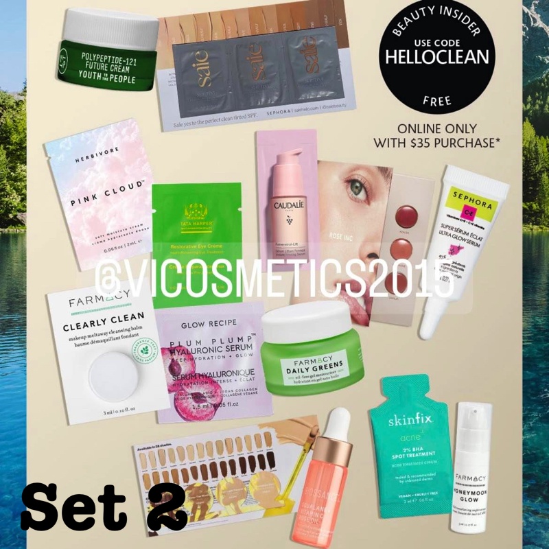 🔥 HOT - Fullset 🔥 Bộ dưỡng da trang điểm mini Sephora Sample Bag