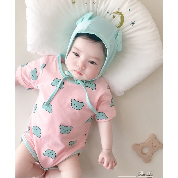 Áo Liền Quần + Nón Cho Bé Mới Sinh