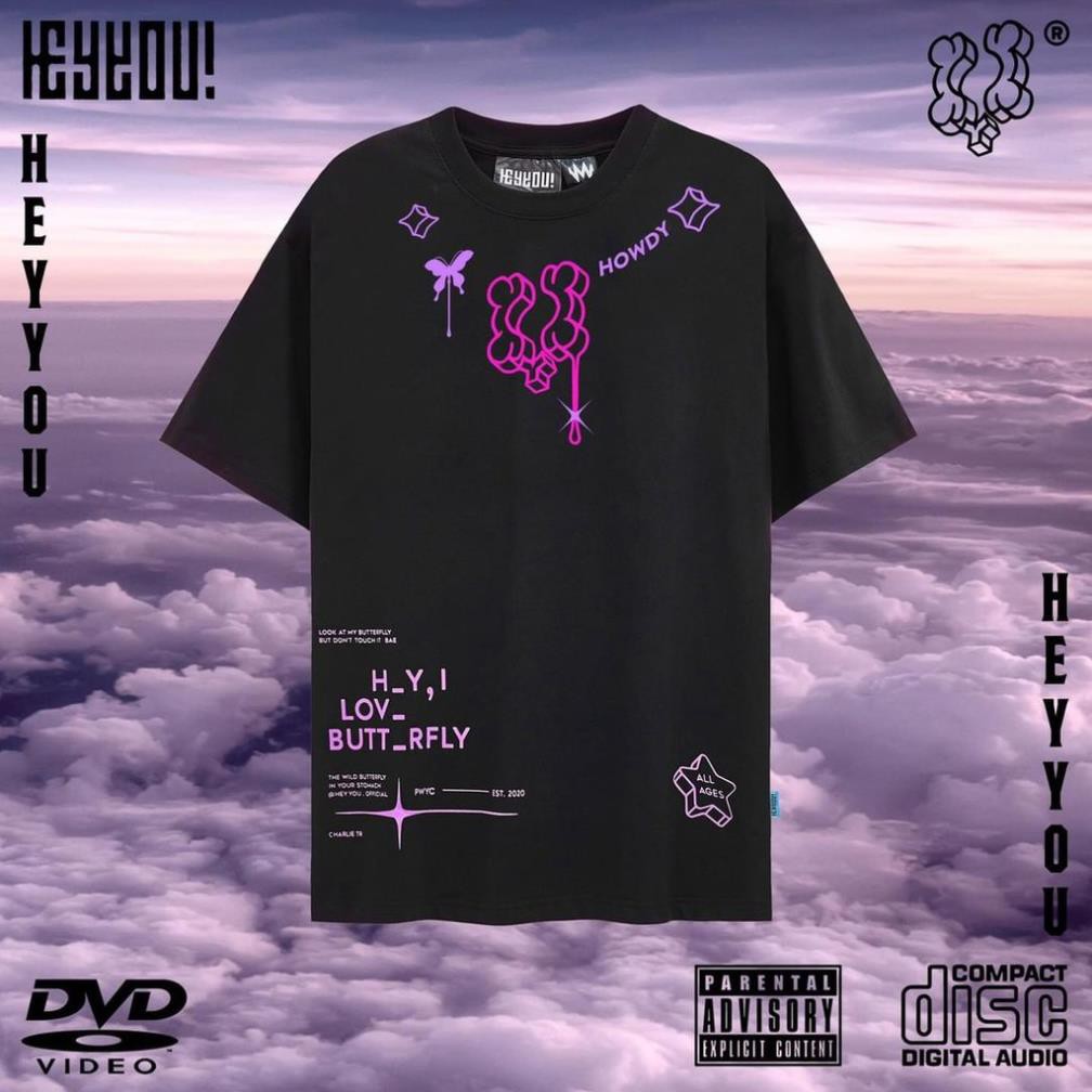 Áo Thun Tay Lỡ HEYYOU BUTTERFLY Form Rộng Unisex (2 Màu)