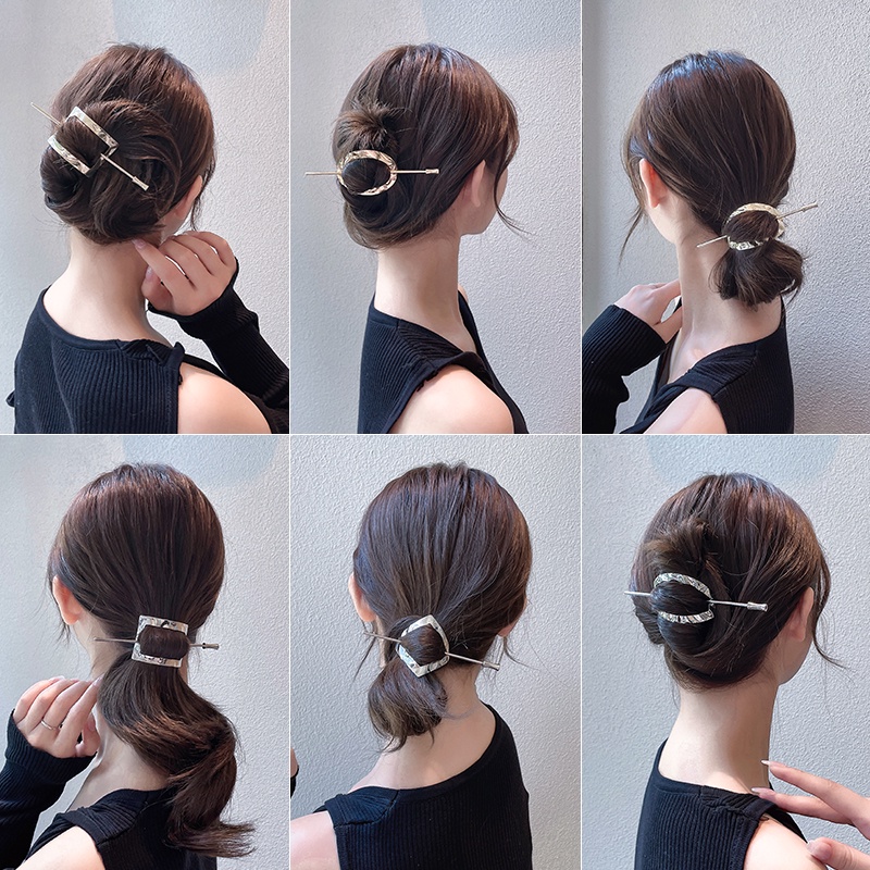 Kẹp Tóc Kim Loại Đơn Giản Thời Trang Nhiều Kiểu Dáng Tùy Chọn Cho Nữ