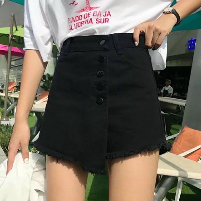 Quần váy phối nút lệch tà siêu xinh - ảnh thật