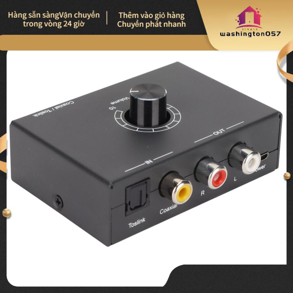Washington057 Bộ chuyển đổi DAC 192KHz Digital Optical Coaxial sang Analog Stereo Left Right RCA Jack 3.5mm Adapter for DVD Player