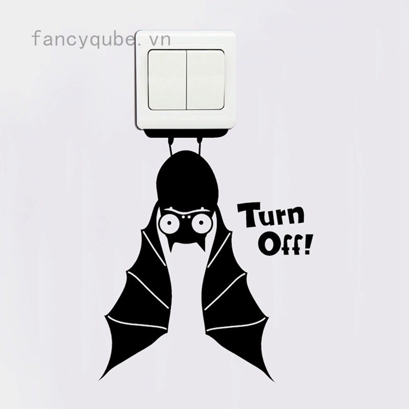 Nhãn dán tường hình chú dơi đáng yêu phong cách Halloween độc đáo