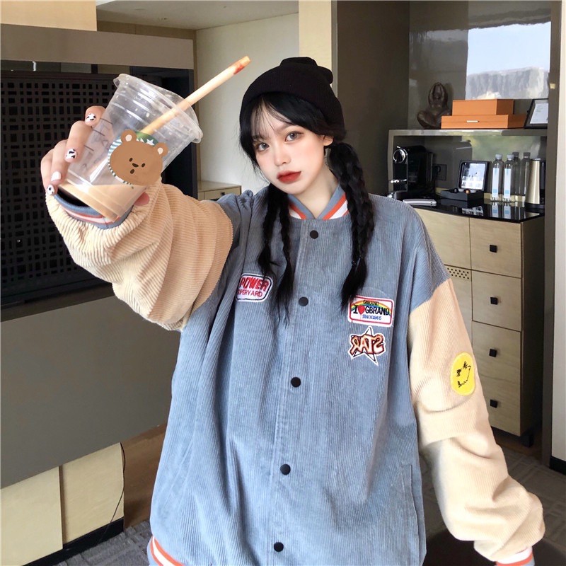 [Mã WASTMAY giảm 15% tối đa 30K đơn 150K] Áo khoác Bomber nhung tăm ullzang | BigBuy360 - bigbuy360.vn