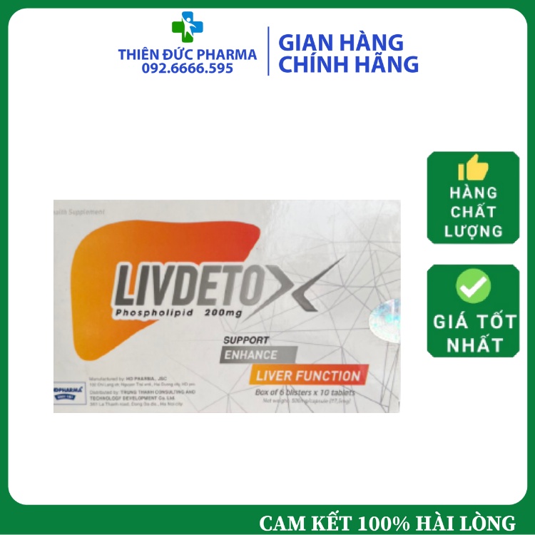 Livdetox Hỗ Trợ Giải Độc Gan, Hỗ Trợ Tăng Cường Chức Năng Gan, Làm Giảm Các Ảnh Hưởng Có Hại Đến Gan