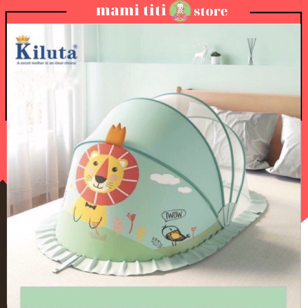 màn chụp gấp gọn cho bé, Màn gấp gọn in hình sư tử [ Chính Hãng KILUTA ]