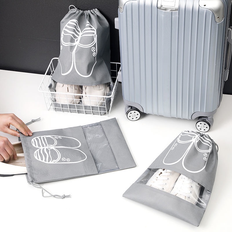 Bộ tổ chức giày có thể nhìn thấy Túi dây rút chống bụi không dệt dày dặn Túi đựng quần áo Túi du lịch Túi xách túi đựng đồ